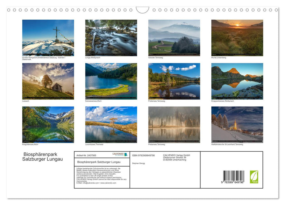 Biosphärenpark Salzburger Lungau (CALVENDO Wandkalender 2027)