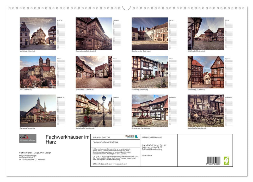 Fachwerkhäuser im Harz (CALVENDO Wandkalender 2027)