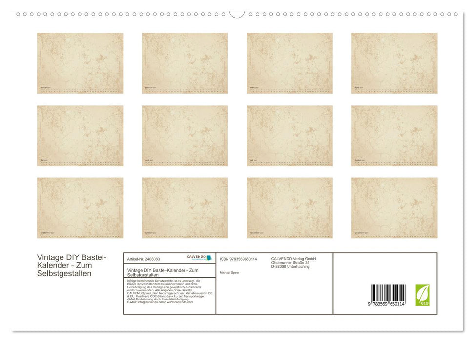 Vintage DIY Bastel-Kalender - Zum Selbstgestalten (CALVENDO Premium Wandkalender 2027)