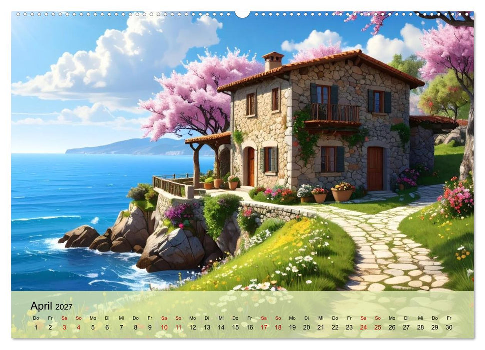Romantische italienische Häuser am Meer (CALVENDO Premium Wandkalender 2027)