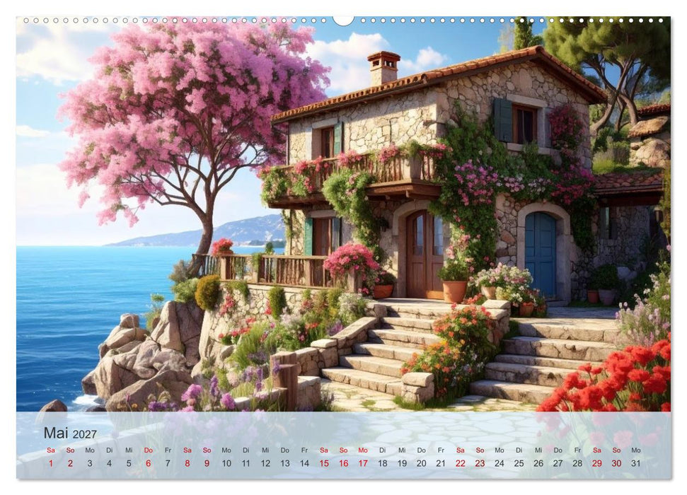 Romantische italienische Häuser am Meer (CALVENDO Premium Wandkalender 2027)