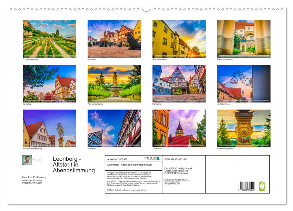 Leonberg - Altstadt in Abendstimmung (CALVENDO Wandkalender 2027)