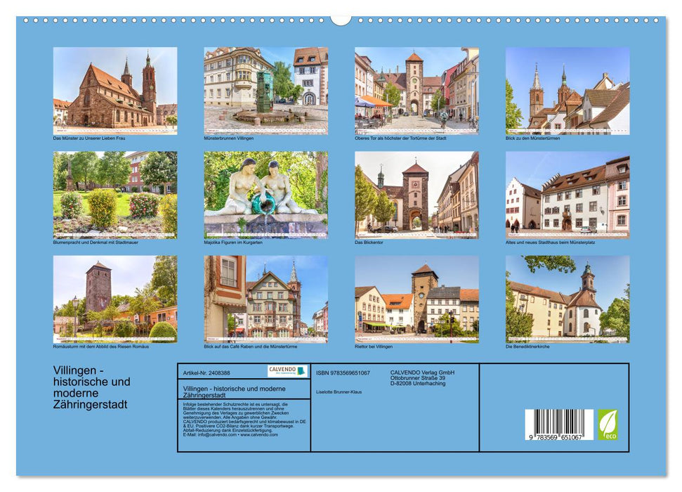 Villingen - historische und moderne Zähringerstadt (CALVENDO Premium Wandkalender 2027)