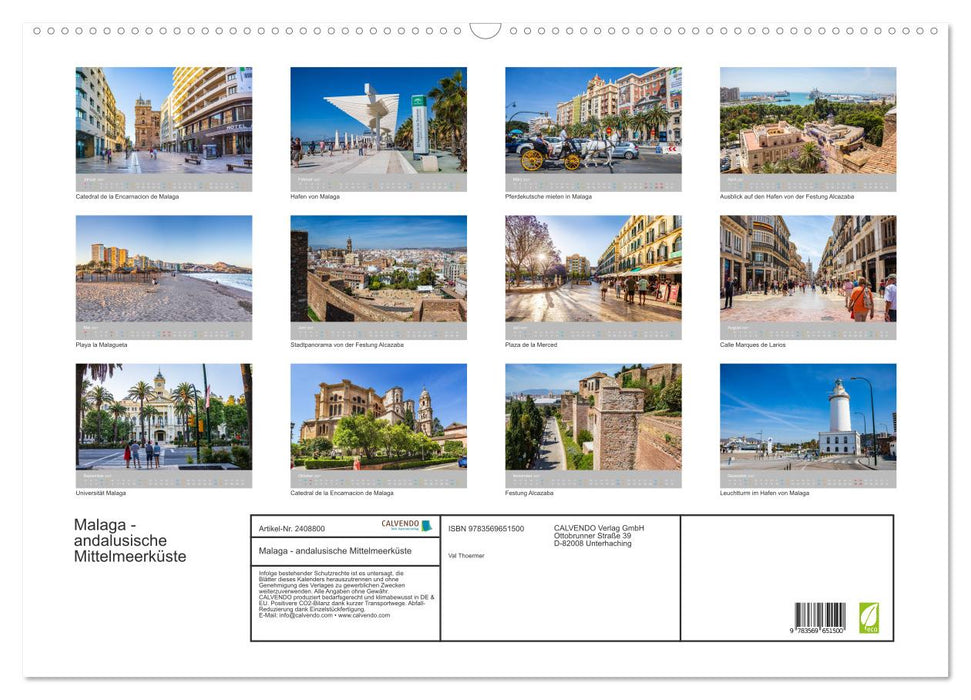 Malaga - andalusische Mittelmeerküste (CALVENDO Wandkalender 2027)