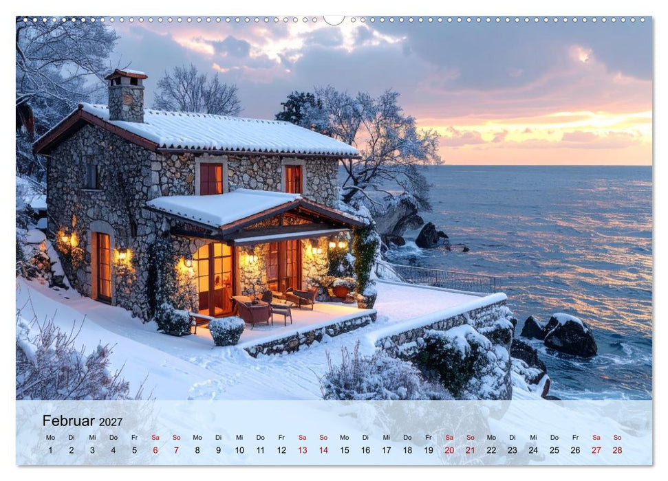 Romantische italienische Häuser am Meer (CALVENDO Wandkalender 2027)
