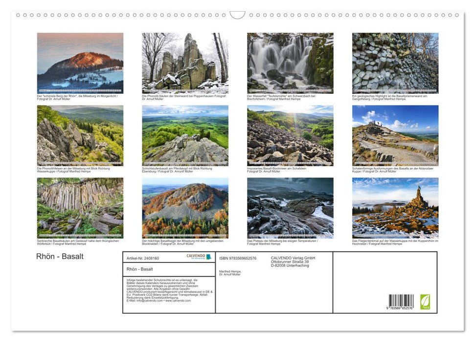 Rhön - Basalt (CALVENDO Wandkalender 2027)