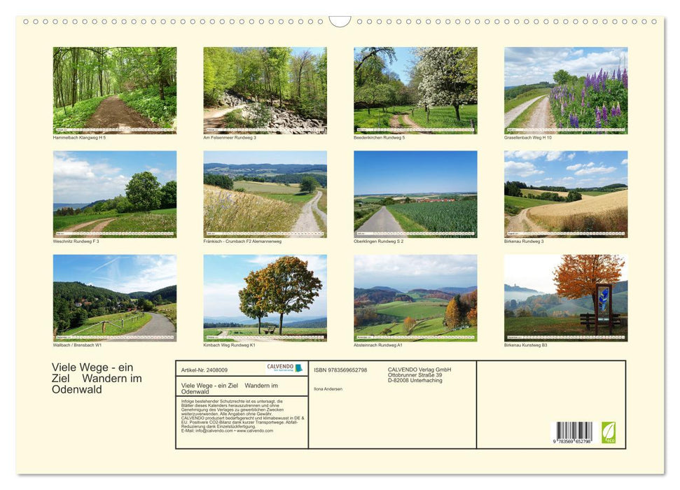 Viele Wege - ein Ziel Wandern im Odenwald (CALVENDO Wandkalender 2027)