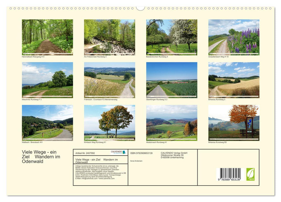 Viele Wege - ein Ziel Wandern im Odenwald (CALVENDO Premium Wandkalender 2027)