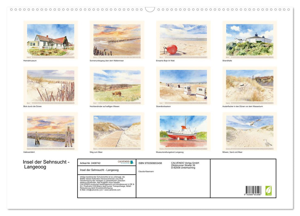Insel der Sehnsucht - Langeoog (CALVENDO Wandkalender 2027)