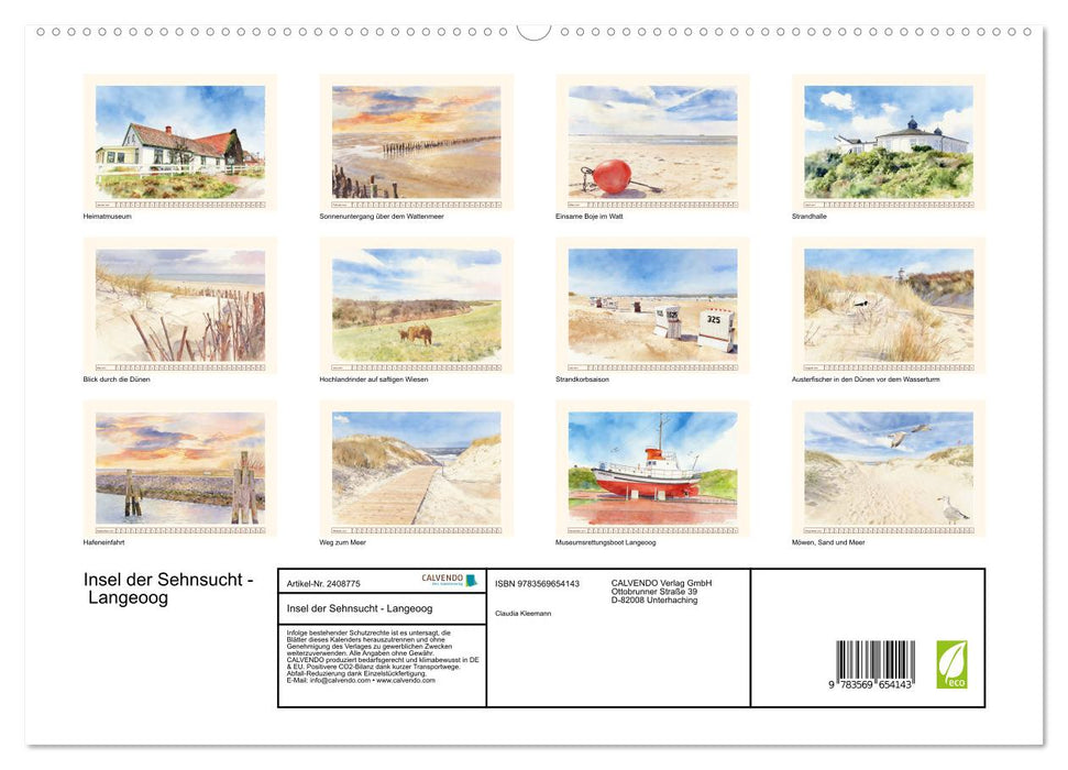 Insel der Sehnsucht - Langeoog (CALVENDO Premium Wandkalender 2027)