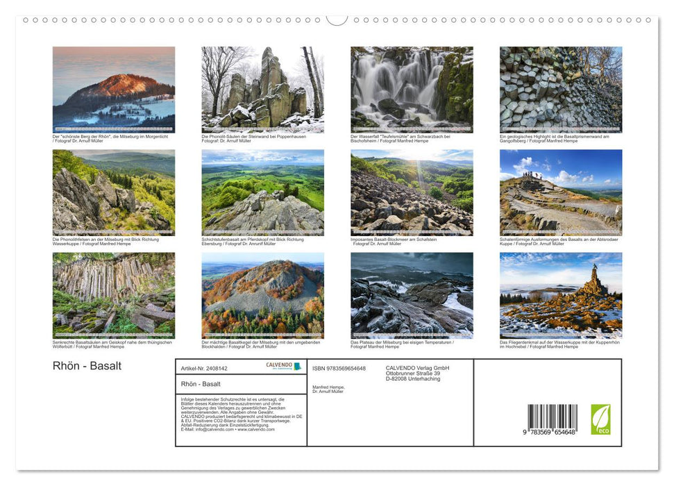 Rhön - Basalt (CALVENDO Premium Wandkalender 2027)
