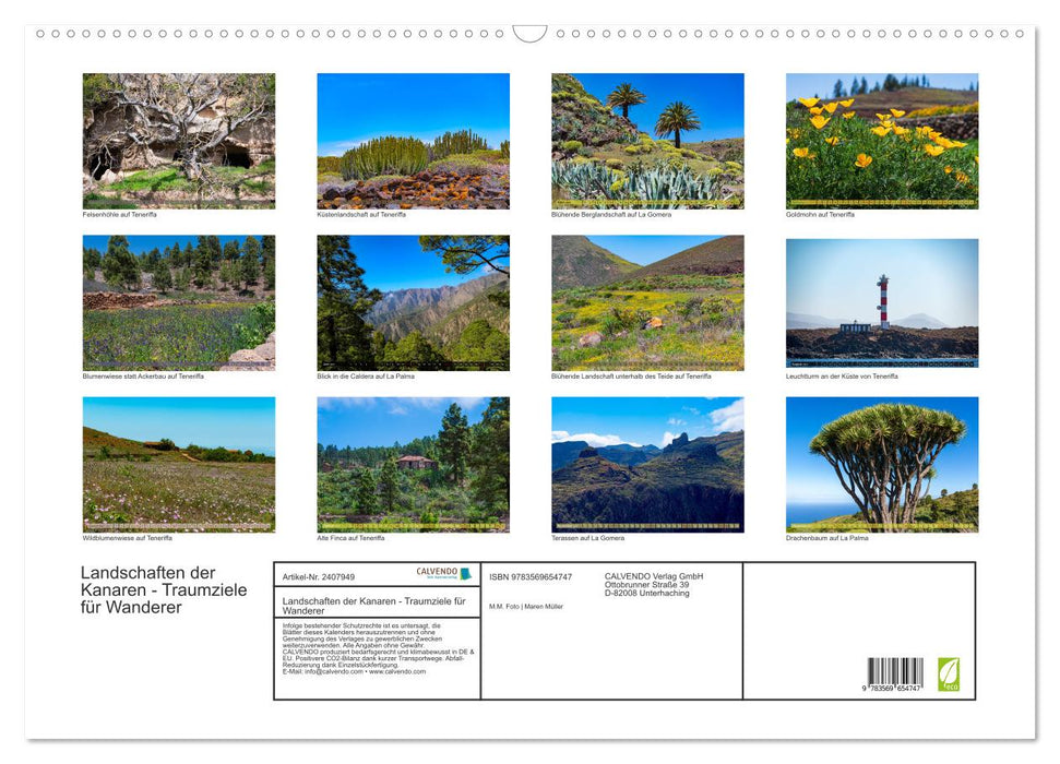 Landschaften der Kanaren - Traumziele für Wanderer (CALVENDO Wandkalender 2027)