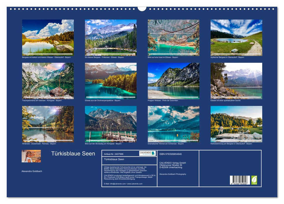 Türkisblaue Seen (CALVENDO Wandkalender 2027)