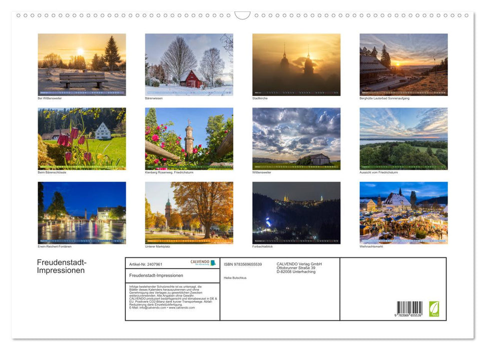 Freudenstadt-Impressionen (CALVENDO Wandkalender 2027)