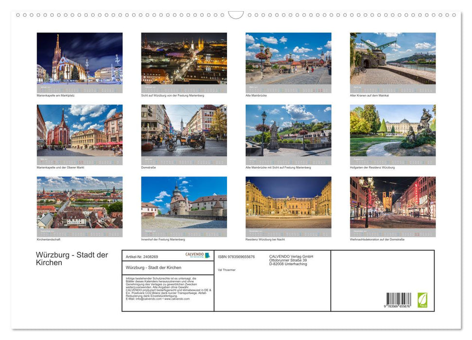 Würzburg - Stadt der Kirchen (CALVENDO Wandkalender 2027)