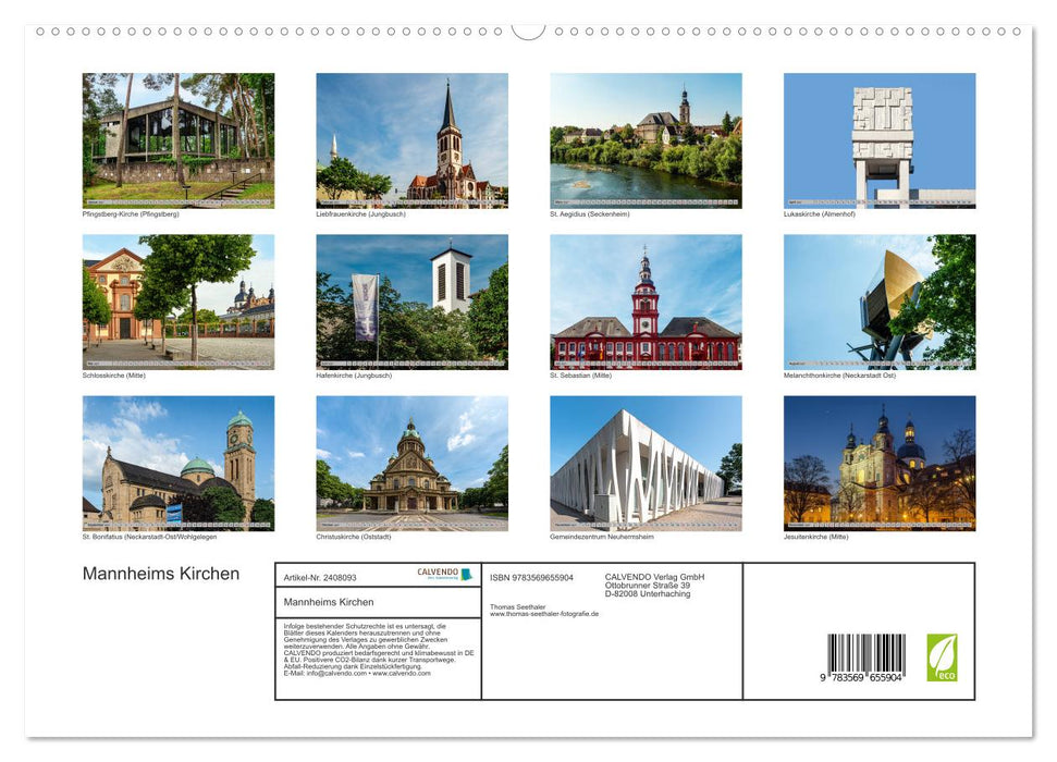 Mannheims Kirchen (CALVENDO Premium Wandkalender 2027)