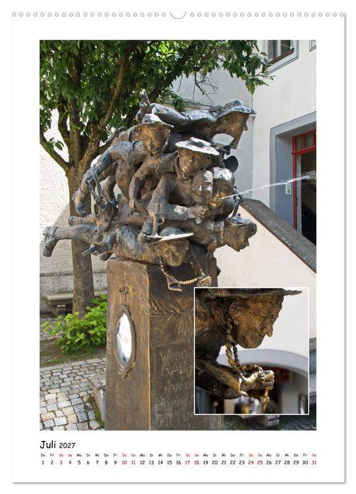 Wangen im Allgäu und seine schönen Brunnen (CALVENDO Premium Wandkalender 2027)
