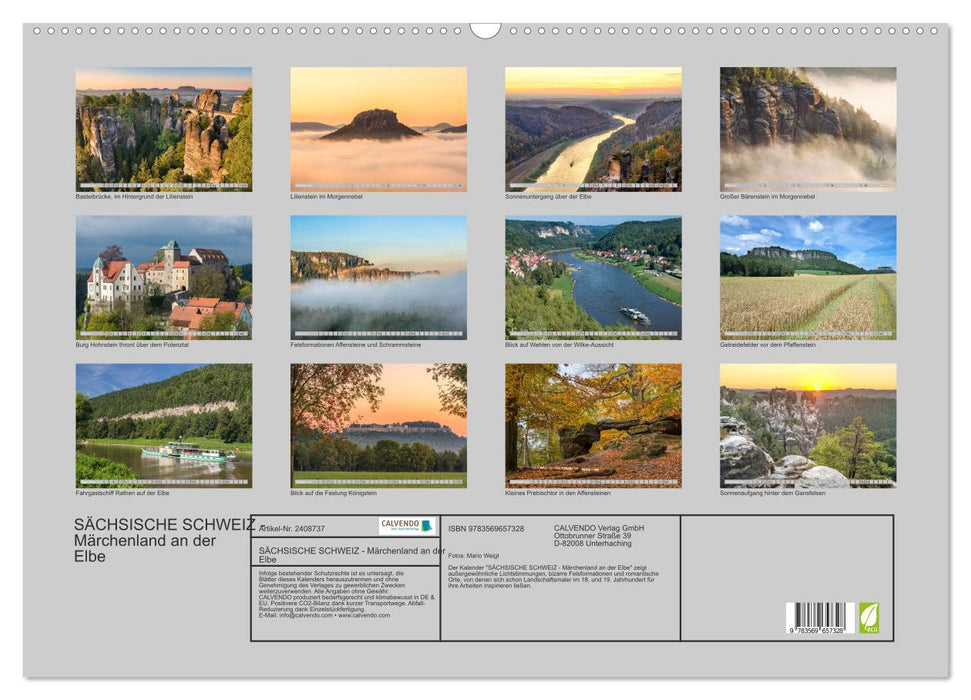 SÄCHSISCHE SCHWEIZ - Märchenland an der Elbe (CALVENDO Wandkalender 2027)