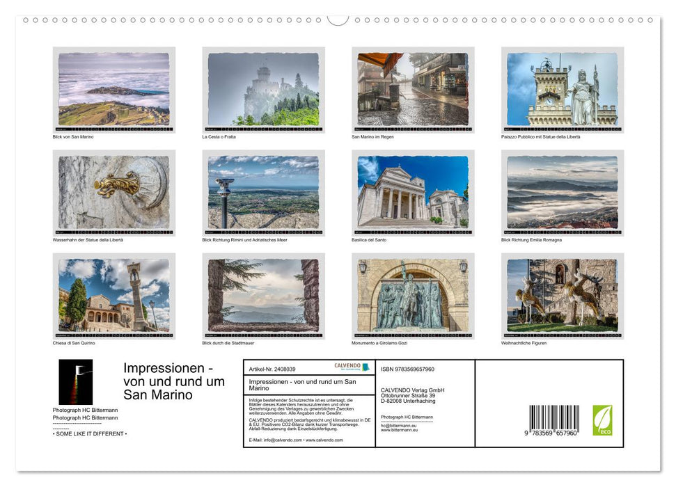 Impressionen - von und rund um San Marino (CALVENDO Premium Wandkalender 2027)
