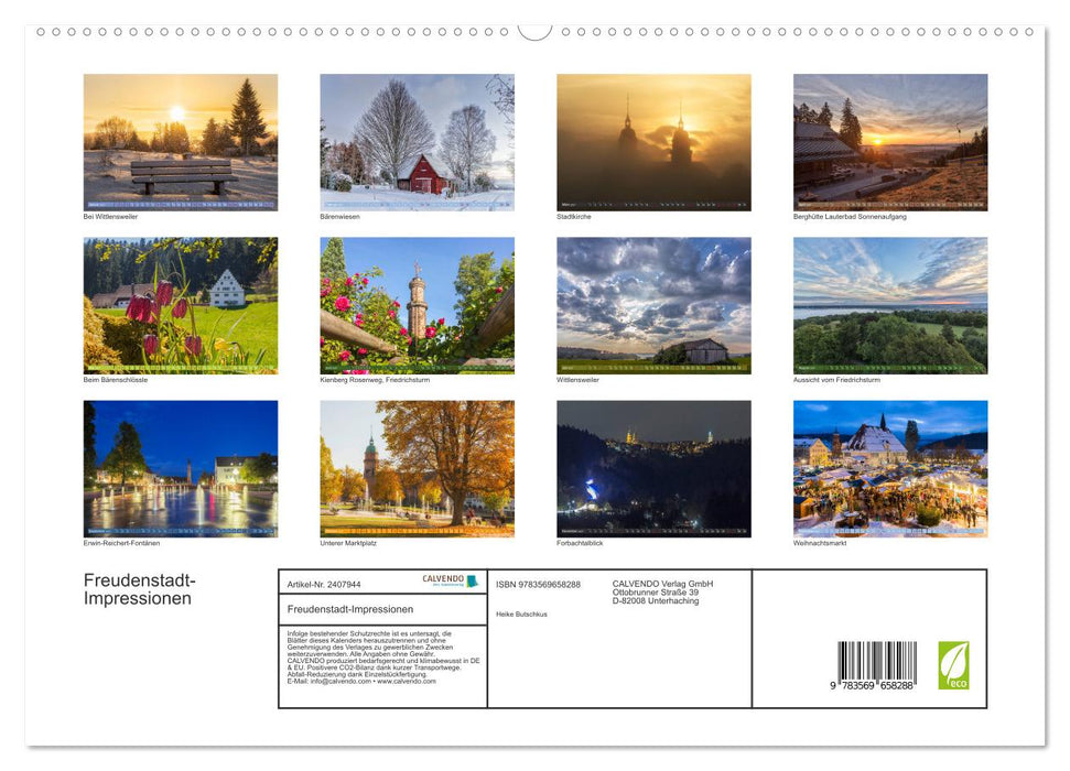 Freudenstadt-Impressionen (CALVENDO Premium Wandkalender 2027)