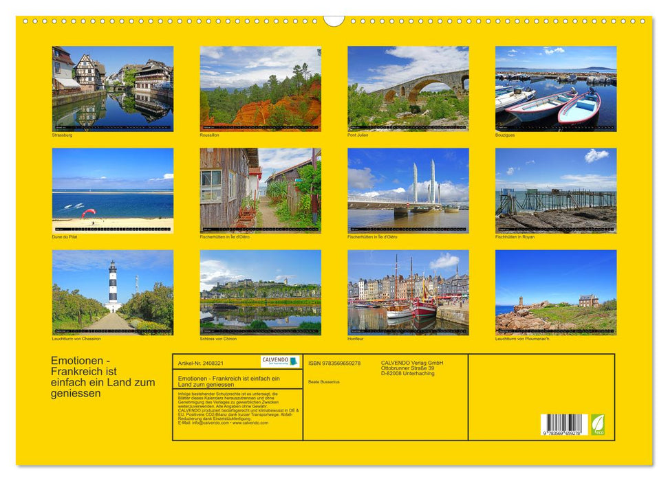 Emotionen - Frankreich ist einfach ein Land zum geniessen (CALVENDO Wandkalender 2027)
