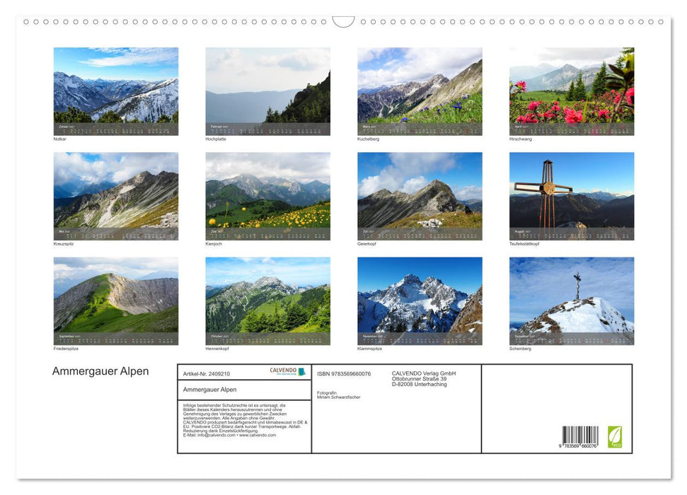 Ammergauer Alpen (CALVENDO Wandkalender 2027)