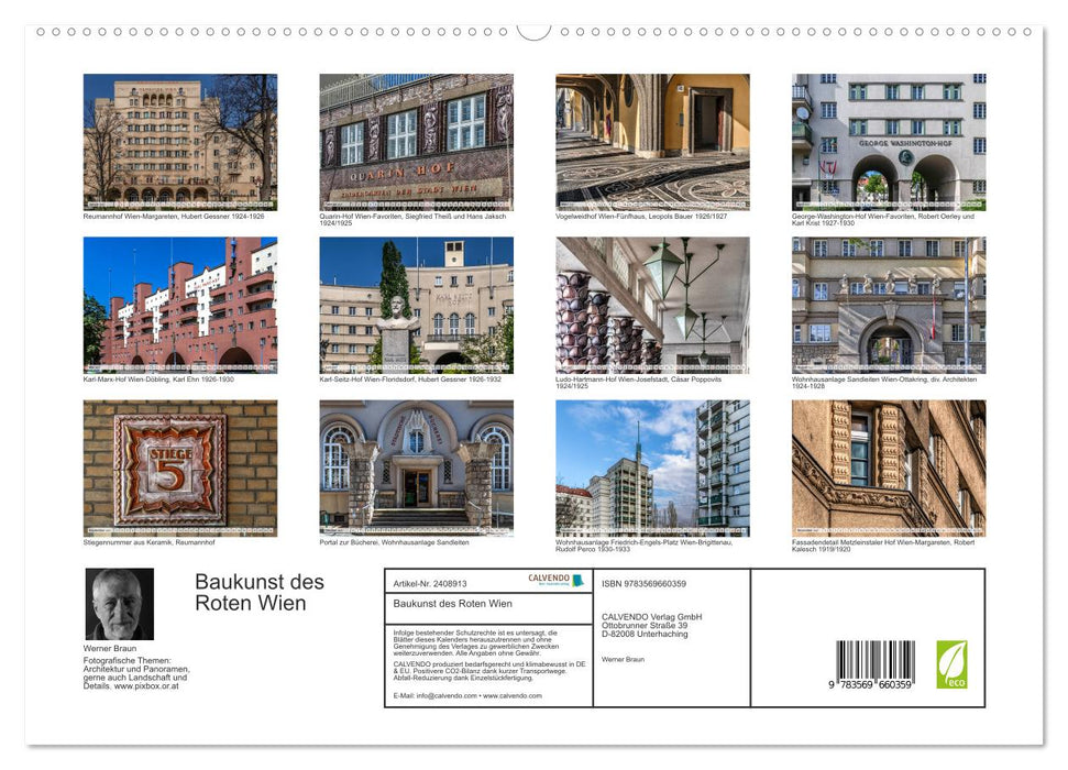 Baukunst des Roten Wien (CALVENDO Premium Wandkalender 2027)