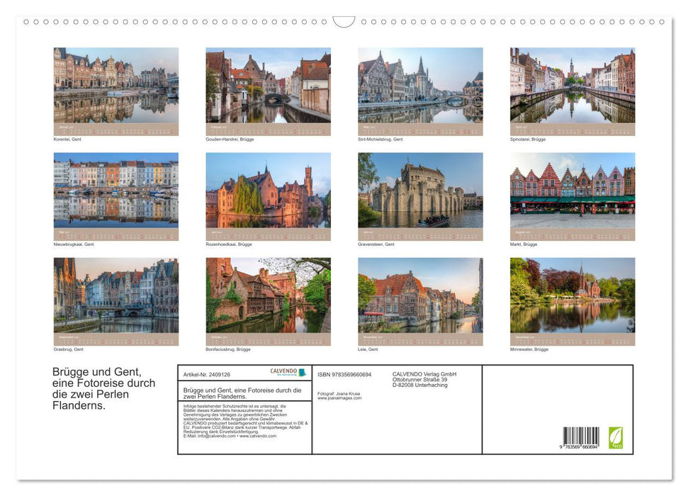 Brügge und Gent, eine Fotoreise durch die zwei Perlen Flanderns. (CALVENDO Wandkalender 2027)