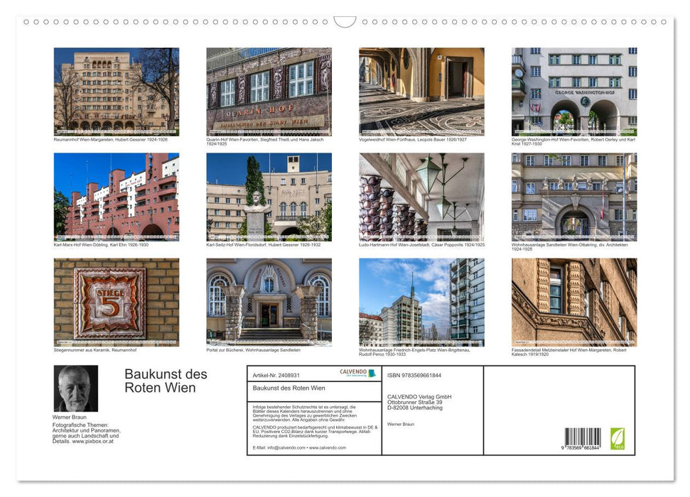 Baukunst des Roten Wien (CALVENDO Wandkalender 2027)