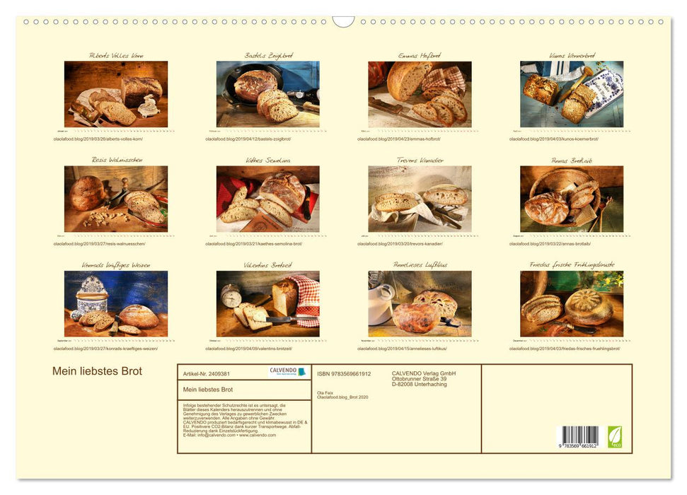 Mein liebstes Brot (CALVENDO Wandkalender 2027)