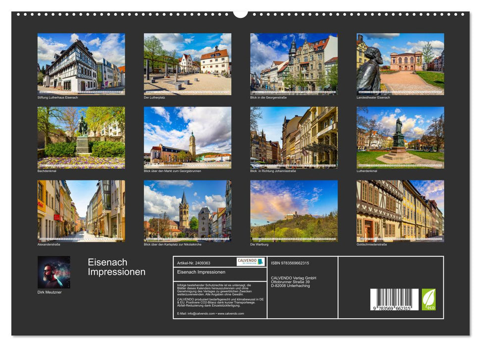 Eisenach Impressionen (CALVENDO Premium Wandkalender 2027)