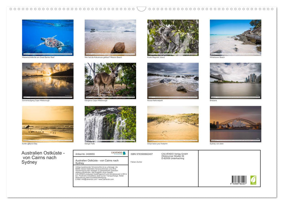 Australien Ostküste - von Cairns nach Sydney (CALVENDO Wandkalender 2027)