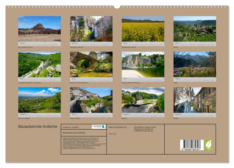 Bezaubernde Ardèche (CALVENDO Premium Wandkalender 2027)
