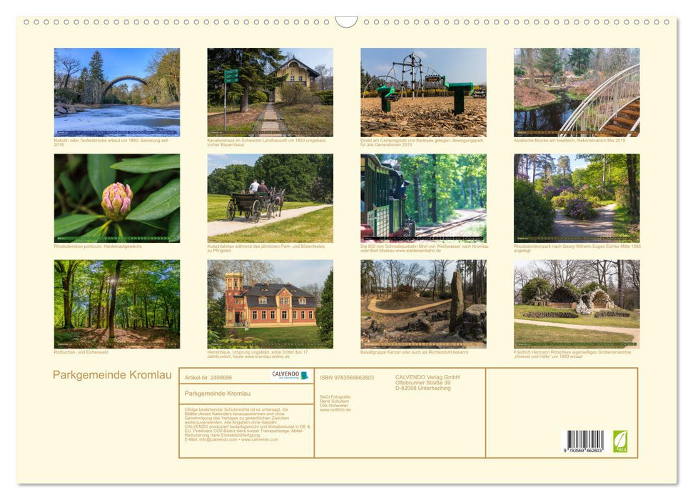 Parkgemeinde Kromlau (CALVENDO Wandkalender 2027)