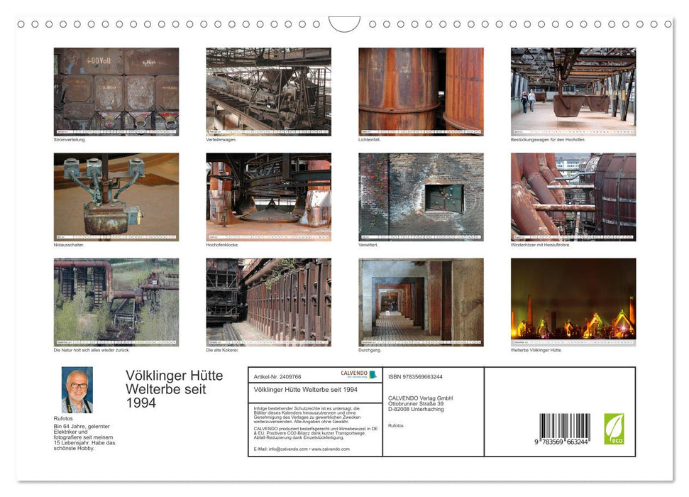 Völklinger Hütte Welterbe seit 1994 (CALVENDO Wandkalender 2027)