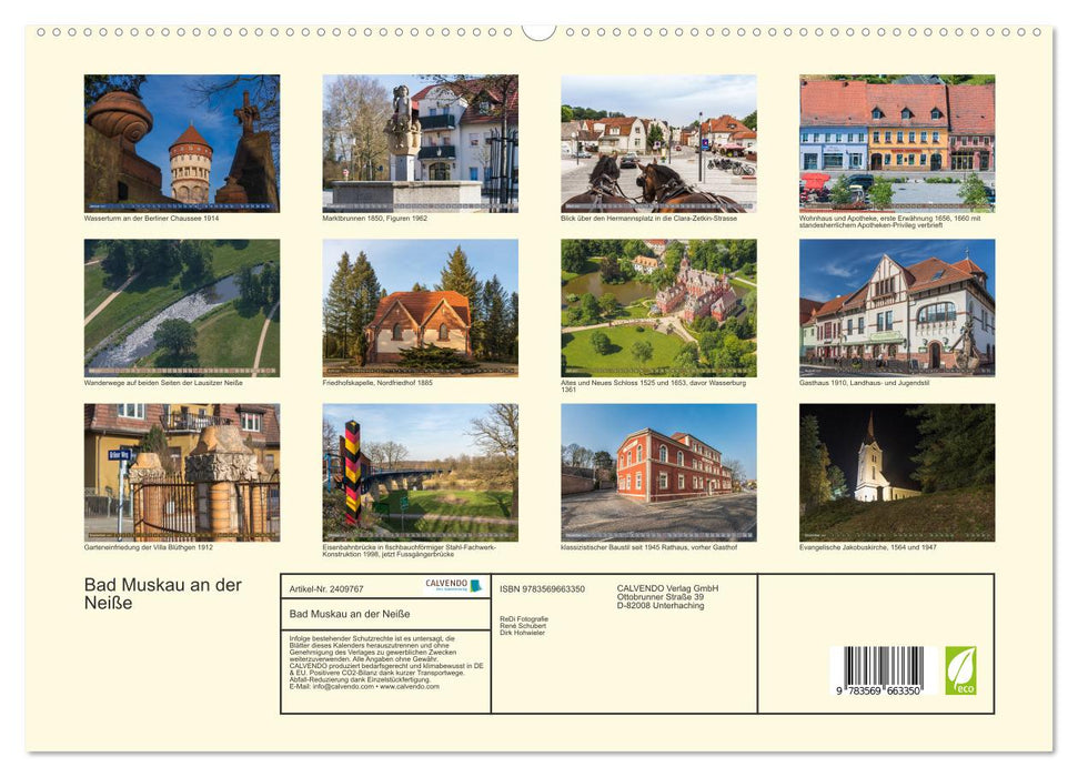 Bad Muskau an der Neiße (CALVENDO Premium Wandkalender 2027)