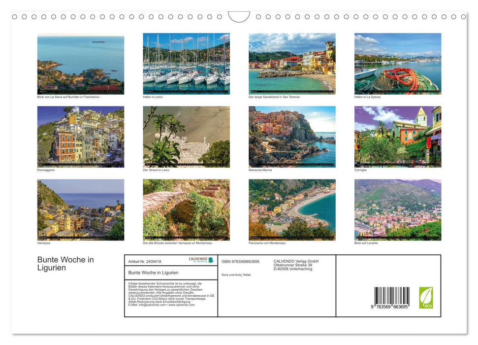 Bunte Woche in Ligurien (CALVENDO Wandkalender 2027)