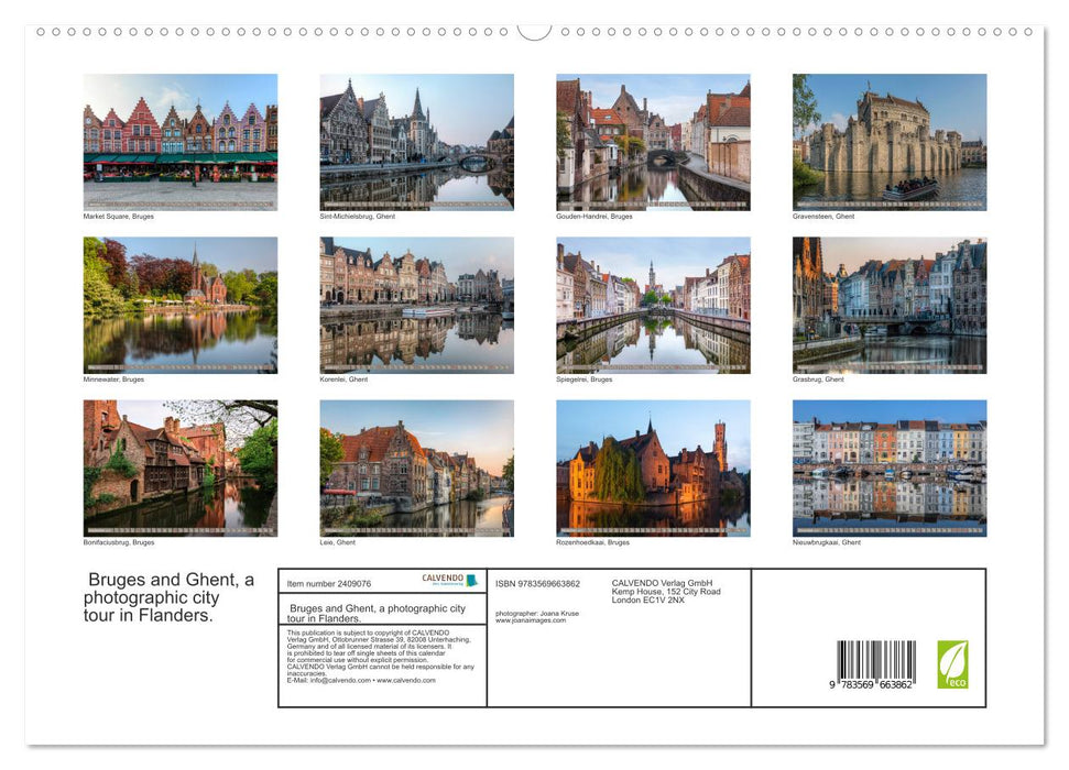 Bruges and Ghent, a photographic city tour in Flanders. (CALVENDO Premium-Calendar 2027)