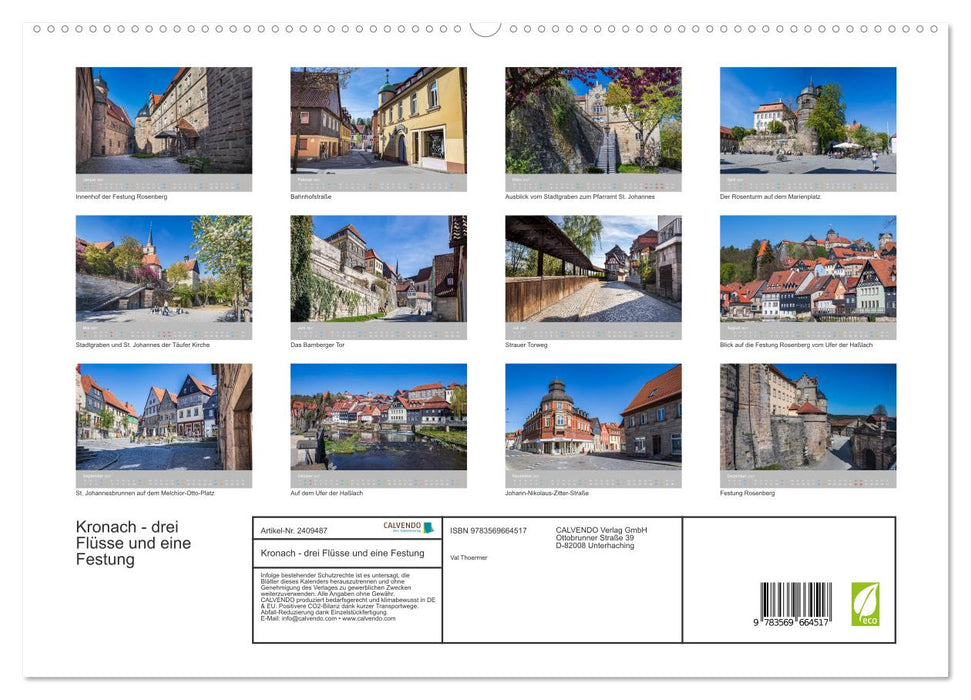 Kronach - drei Flüsse und eine Festung (CALVENDO Premium Wandkalender 2027)