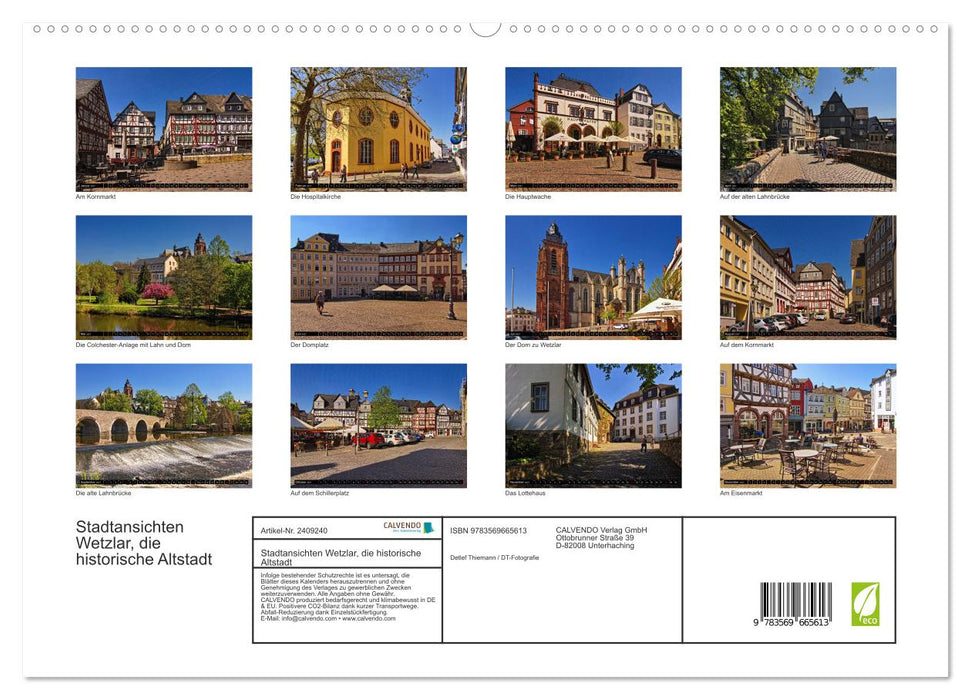 Stadtansichten Wetzlar, die historische Altstadt (CALVENDO Premium Wandkalender 2027)