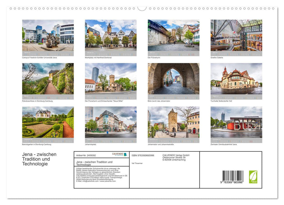 Jena - zwischen Tradition und Technologie (CALVENDO Premium Wandkalender 2027)
