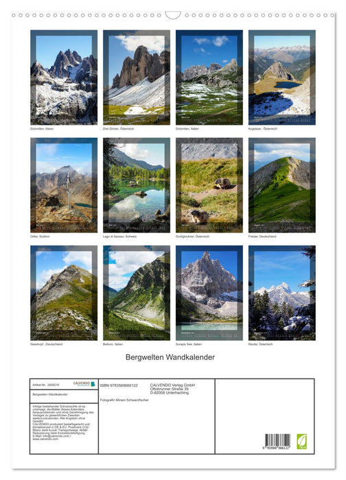 Bergwelten Wandkalender (CALVENDO Wandkalender 2027)