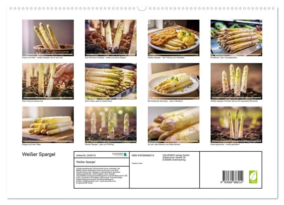 Weißer Spargel (CALVENDO Premium Wandkalender 2027)