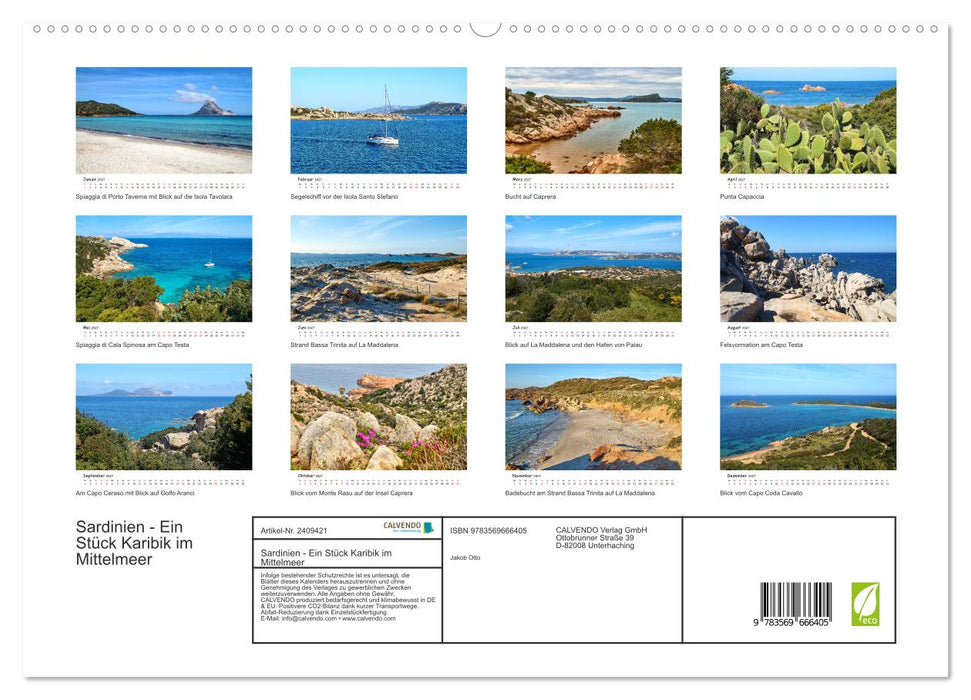 Sardinien - Ein Stück Karibik im Mittelmeer (CALVENDO Premium Wandkalender 2027)