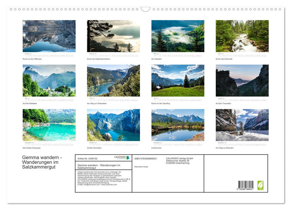 Gemma wandern - Wanderungen im Salzkammergut (CALVENDO Wandkalender 2027)