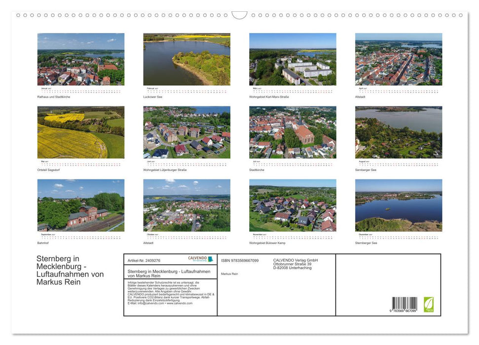 Sternberg in Mecklenburg - Luftaufnahmen von Markus Rein (CALVENDO Wandkalender 2027)