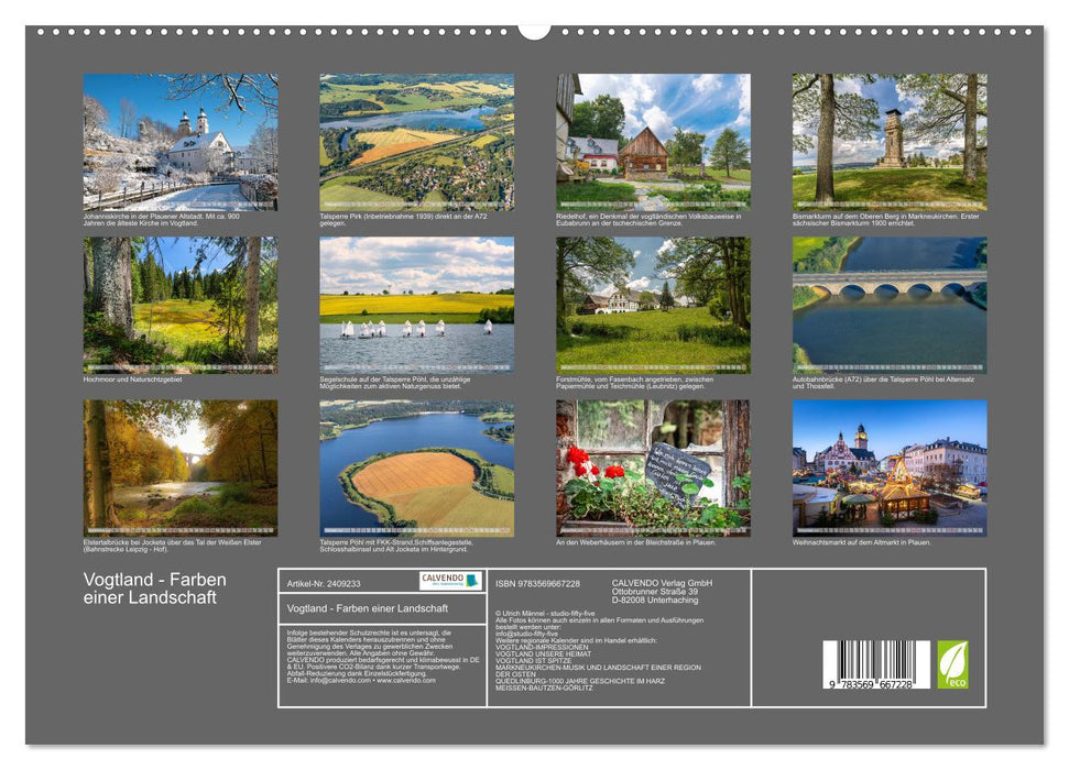 Vogtland - Farben einer Landschaft (CALVENDO Premium Wandkalender 2027)