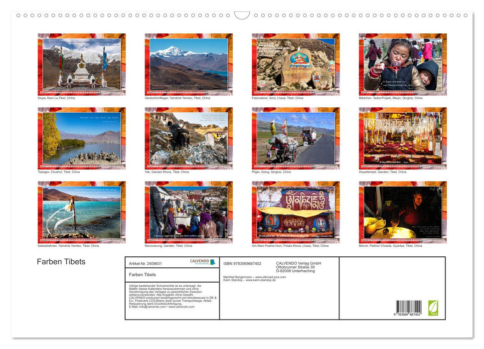 Farben Tibets (CALVENDO Wandkalender 2027)