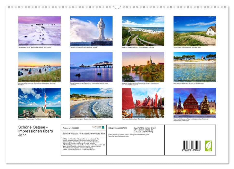 Schöne Ostsee - Impressionen übers Jahr (CALVENDO Premium Wandkalender 2027)