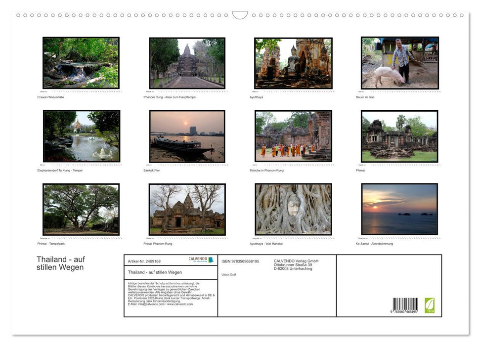 Thailand - auf stillen Wegen (CALVENDO Wandkalender 2027)